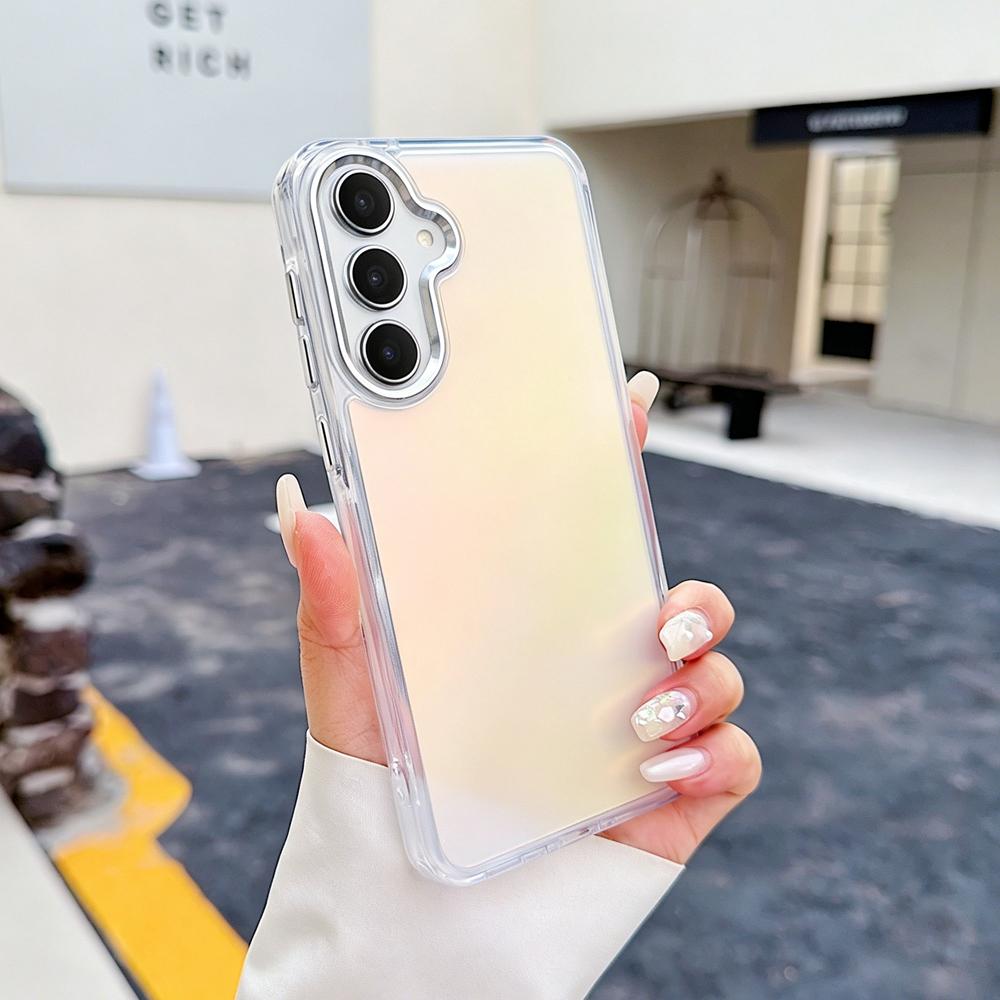 KEYSION Fashion Laser Gradient Colorful Phone Case for Samsung A54 5G A34 A24 A14 TPU+PC Shockproof Back Cover for Galaxy A04S
