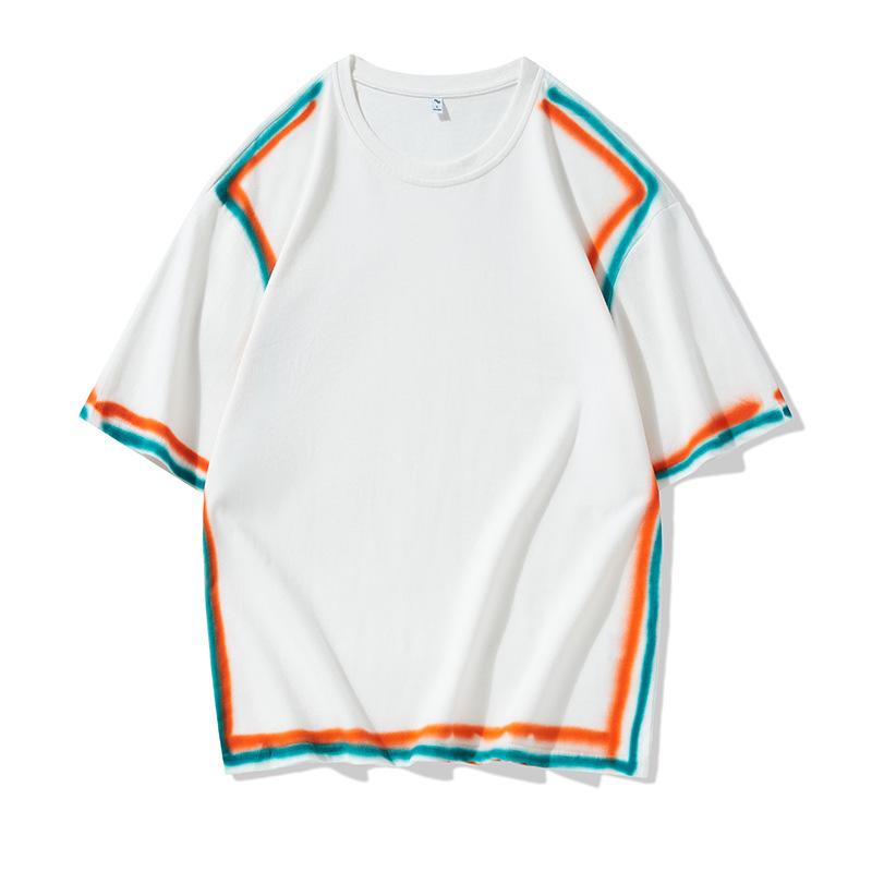 Spring and Autumn Casual T-shirt Men s Loose Straight Tube T-shirt Versatile Korean Version Men s Short Sleeved T-shirt XXXXL белый