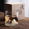 2/1Pcs 175ml New Fuji Whiskey Glass Rocks Bottom Raised Ice Mountain Shape Glass Cup Tumbler for Drink Tea Liqueur XO Wine Cup