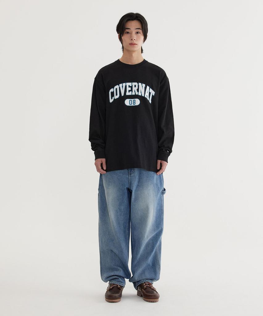 COVERNAT Slub Arch Logo Long Sleeve Black