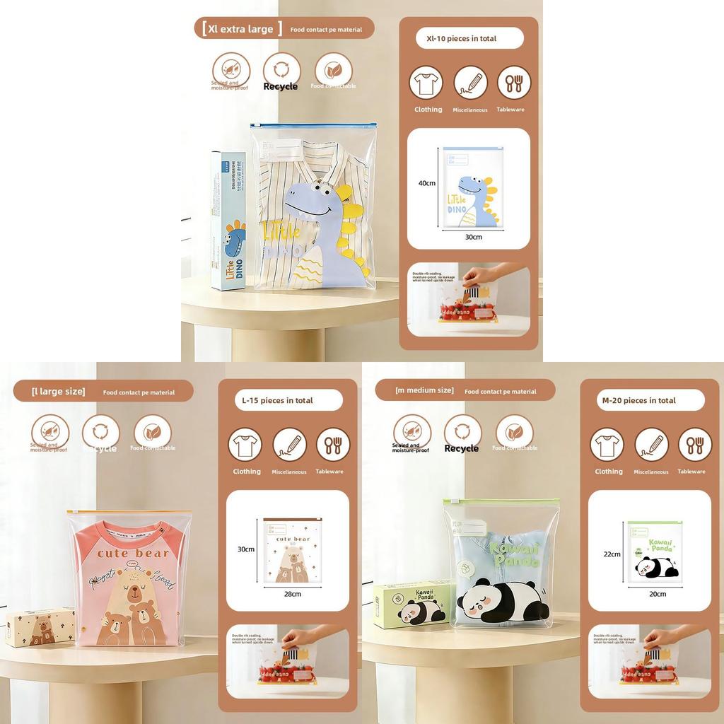 Transparent Storage Bag For Travel And Home Organization With Sealed Zipper For Baby Clothes And Toys