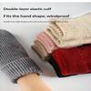 New Knitted Gloves Winter Double Layer Velvet Thickened Warm Cover Gloves Finger Gloves