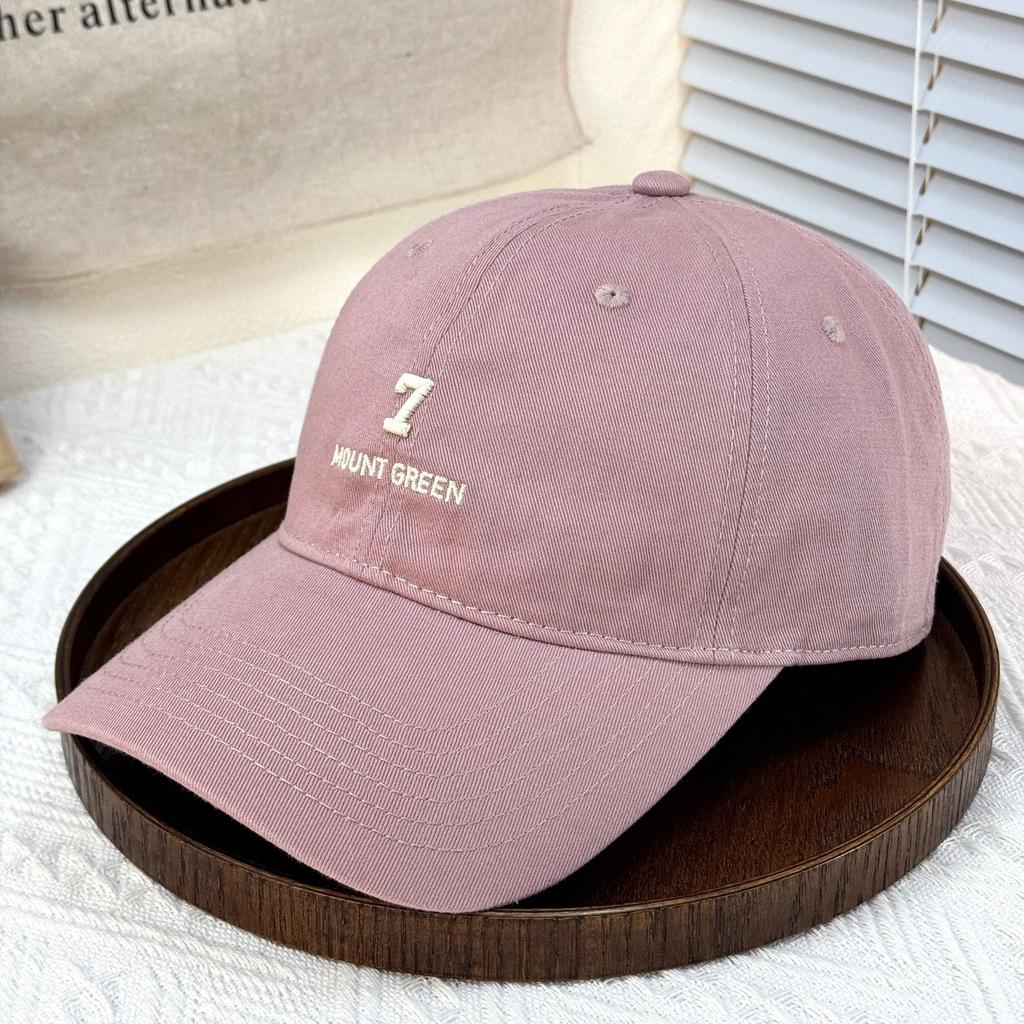 Fashion Hat Combed Cotton Retro Color Japanese Embroidery Letter Washed Baseball Hat Men's and Women's Spring and Autumn Casual Bent Cap