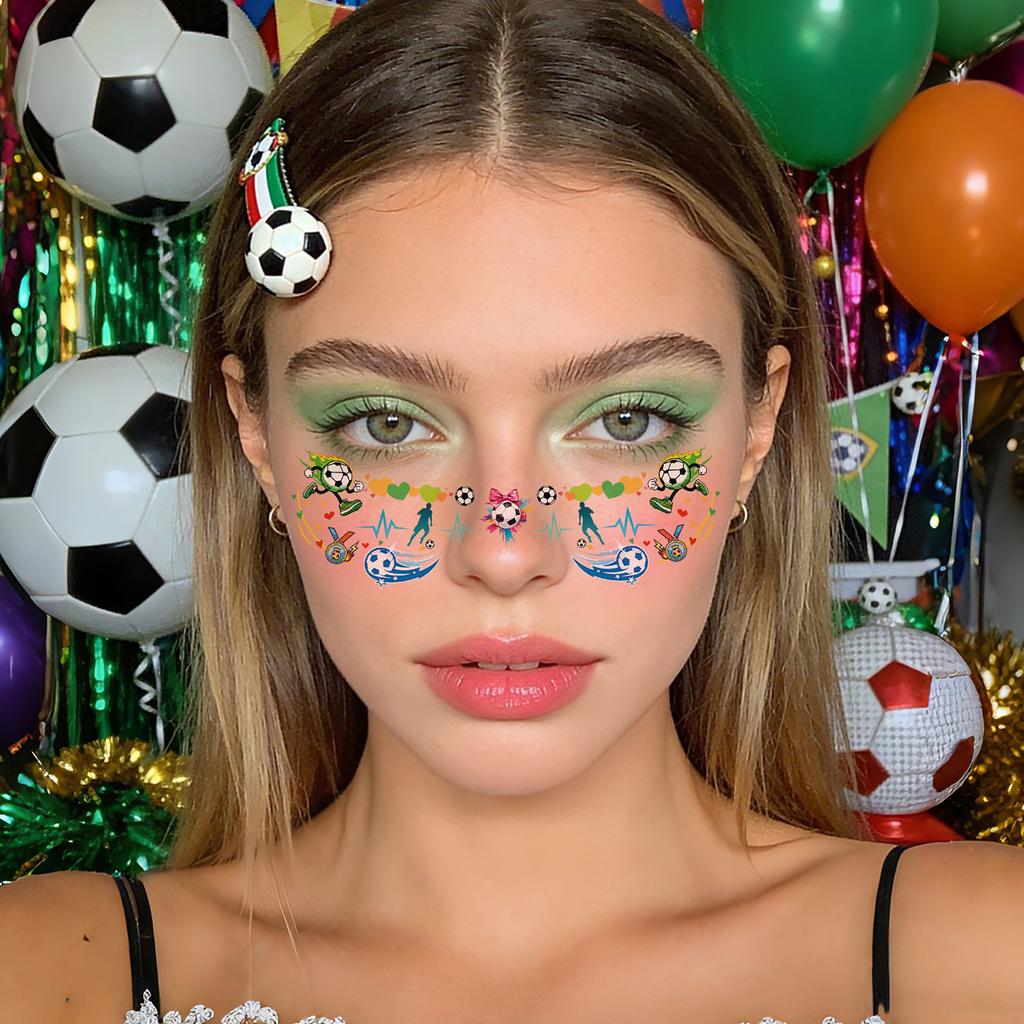 2026 World Cup Theme Football Makeup Face Stickers World Cup Fan Cheer Stickers Event Tattoo Stickers