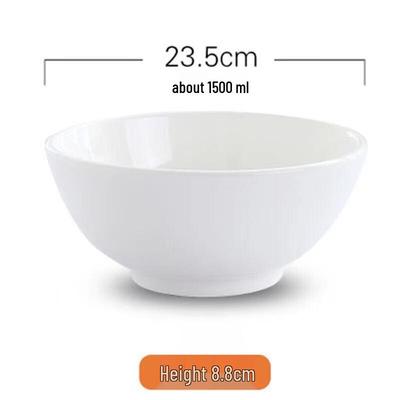 Zhi Shi 9-inch White Ceramic Straight-Edge Bowl