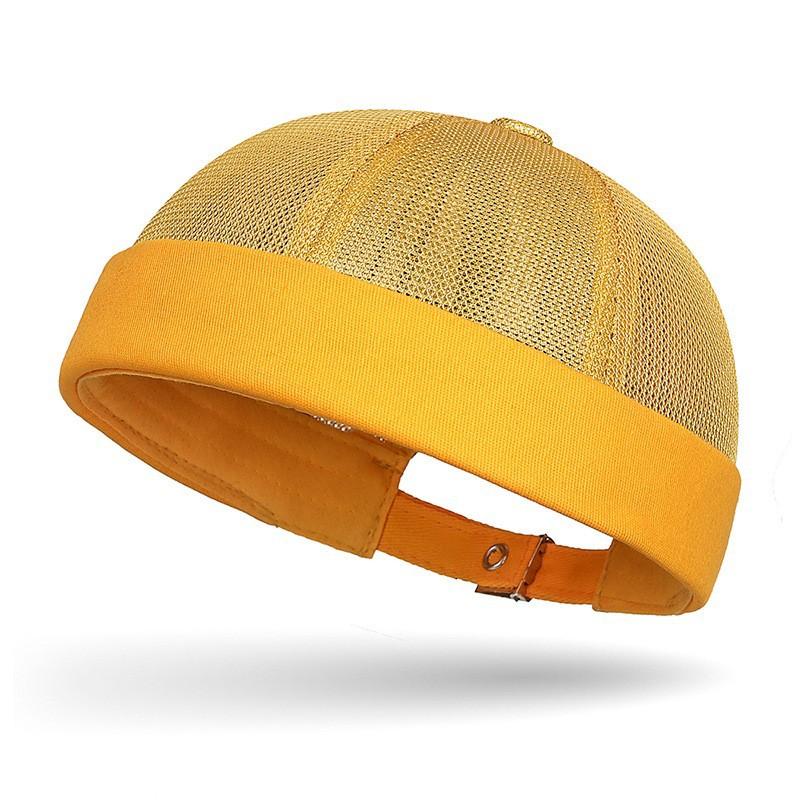 Spring and Summer Brimless Melon Skin Adjustable Hip-hop Hat Fashionable Men and Women Handsome Landlord Hat Simple Breathable G