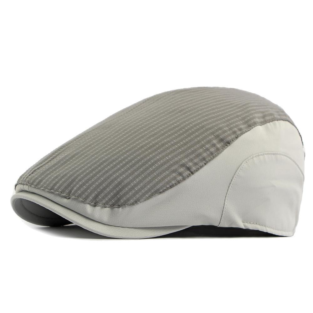 Spring Summer Thin Men's Forward Cap Quick-Drying Breathable Striped Newsboy Cap Retro Beret