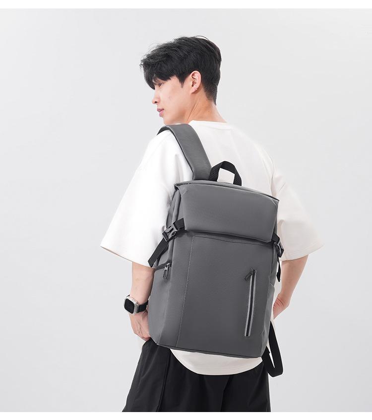 Minimalist Water-resistant Leather Backpack - Ideal for Men, Students, and Commuters
