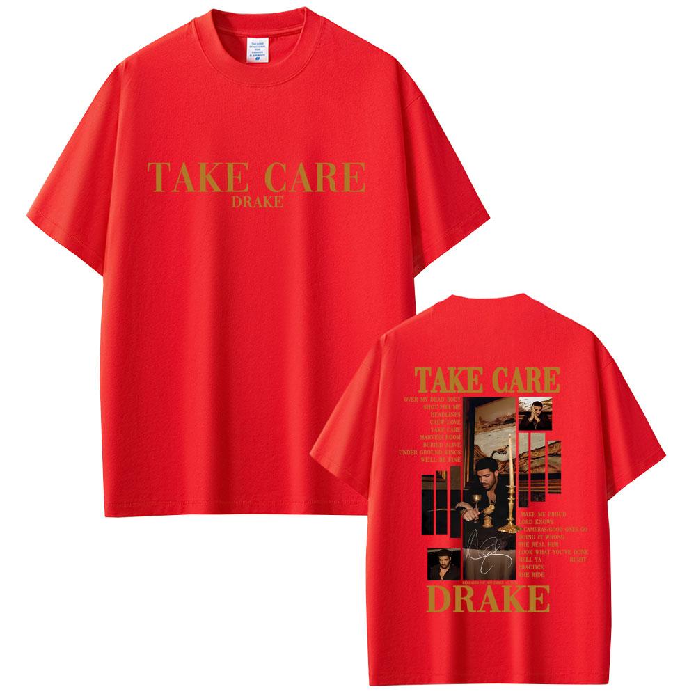 Rapper Drake Take Care Album Graphic Tshirt Unisex Women Hip Hop Fashion Pop Music Tshirt Casual Cotton Vintage T Shirt Streetwear S