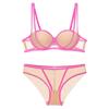 French Underwear Sexy Smooth Color Contrast Straps Gather Underwear Small Chest Big Anti-sagging Bra Cover