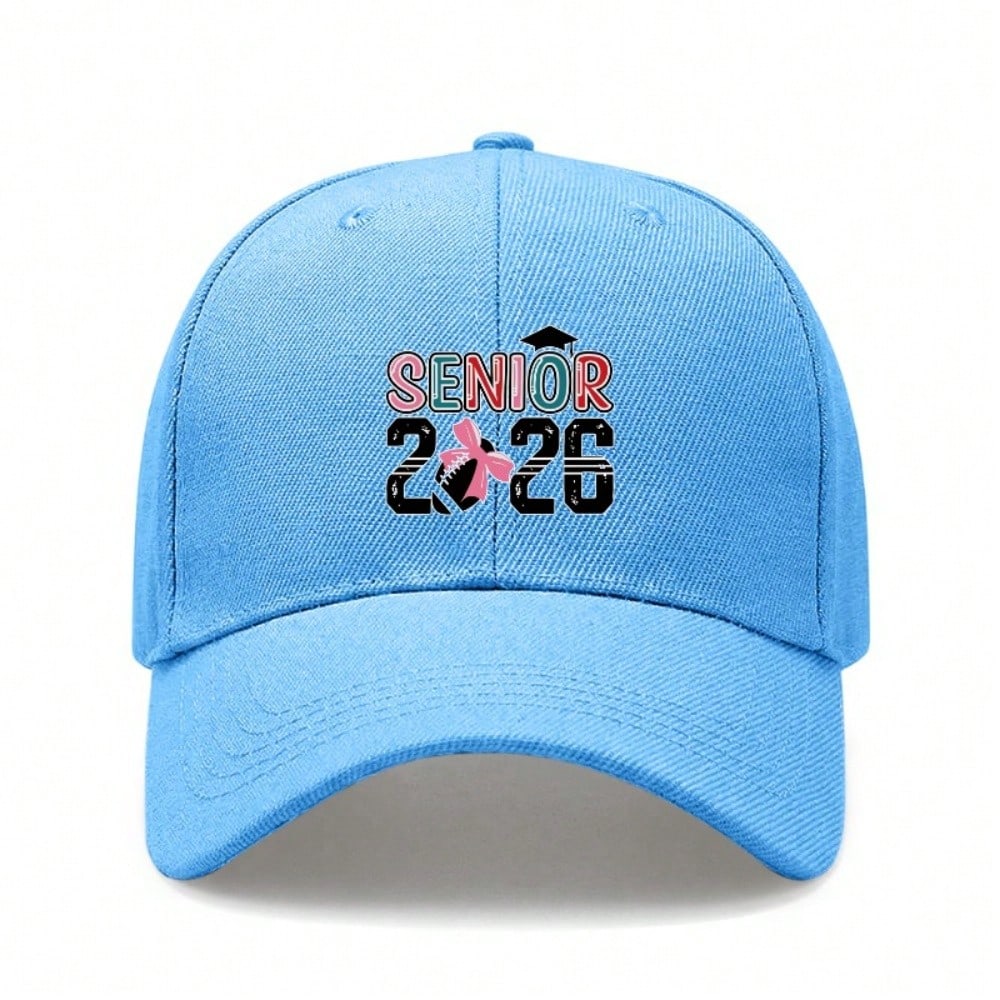 Senior 2026 Baseball Hat - Vintage Washed Look Print Adjustable Sun Cap For Unisex Adults, Lightweight Breathable Polyester Outdoor Sports Hat -