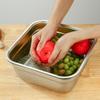 304 Stainless Steel Deep Perforated Colander Basin - Square Drip Basket for Straining & Washing Vegetables/Oil/Braised Dishes