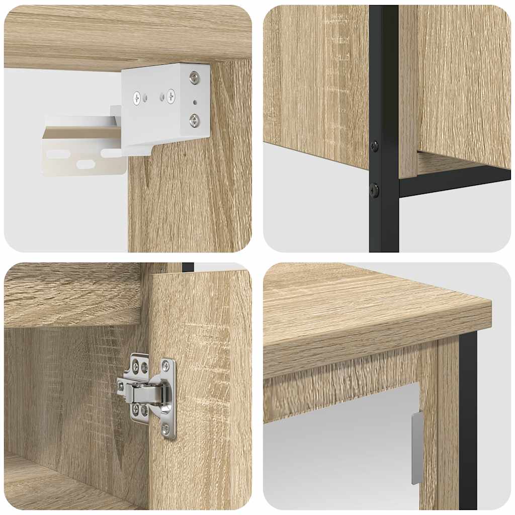 2 Piece Bathroom Furniture Set In Sonoma Oak Wood Composite