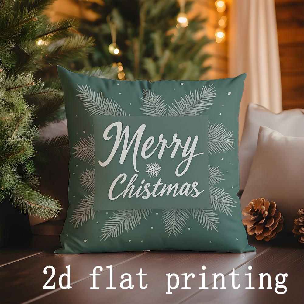 Home Decor Christmas & New Year Themed Decorative Cushions Pattern Cushion Cover Suitable for Sofa Bedroom Car Pillow Cover