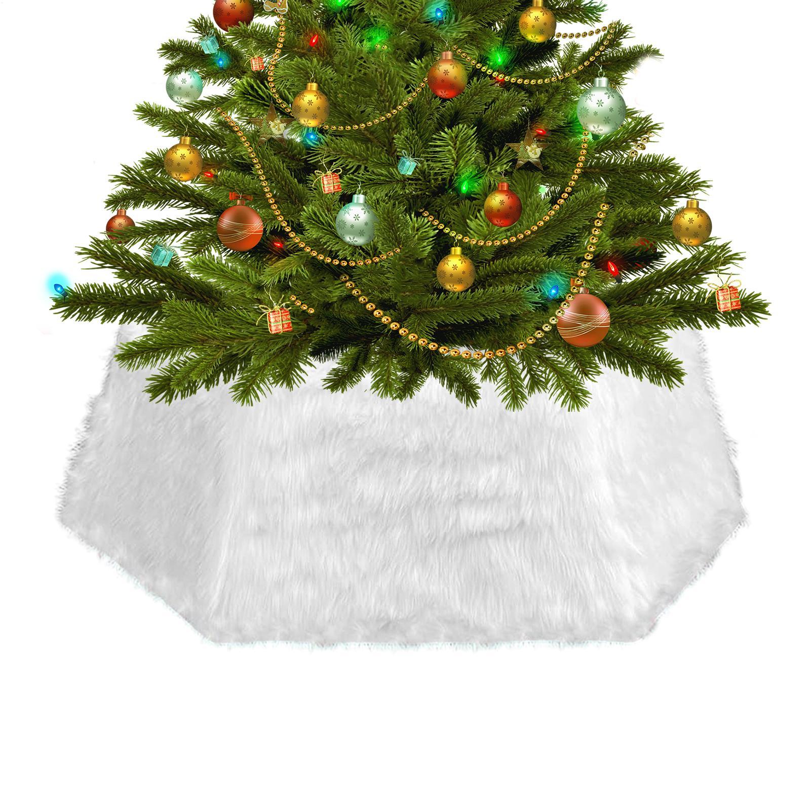 Богемный воротник для рождественской елки Складная юбка для рождественской елки Рождественский мягкий плюшевый белый воротник Юбка-чехол для основания искусственной елки CHINA