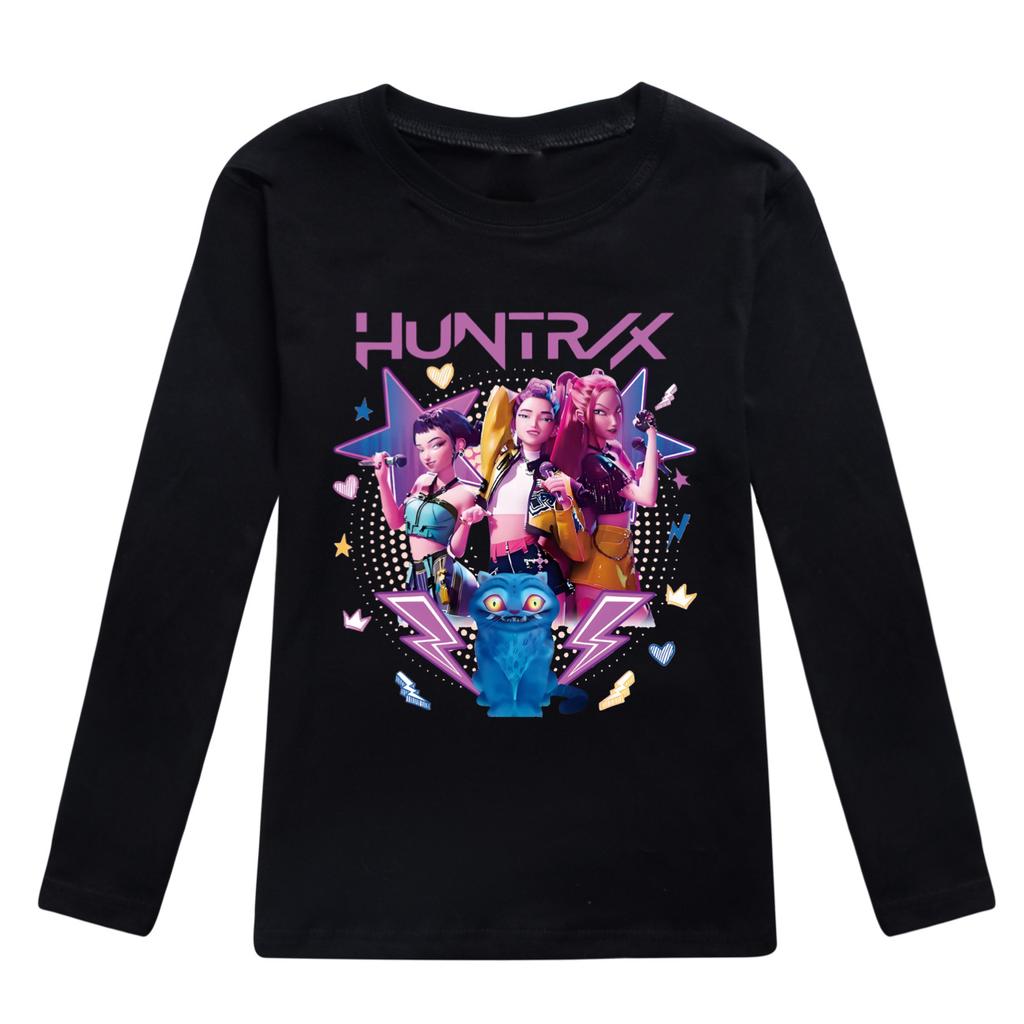 Kpop Witch Hunting Boys Girls Comfortable Soft Cute Style Printed Cotton Long Sleeve Daily T-shirt