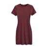 Amerikanischer Stil Schlankes Rundhals-Kurzarm-Bodycon-Kleid - Damen Stretch, Sexy, Reine Begierde Kurzer Rock