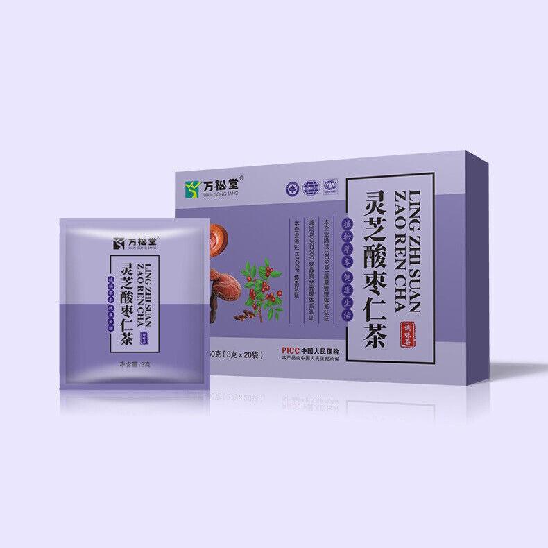 Reishi and Jujube Seed Tea 20 bags/box Ganoderma Lucidum Sour Date Kernel Tea