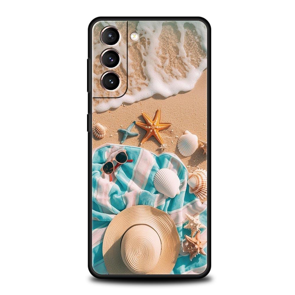 Summer Beach Phone Case Cover for Samsung Galaxy S26 S25 S24 S23 S22 S20 S21 FE Ultra S25 Edge Plus 5G Soft TPU Shell Fundas Bag