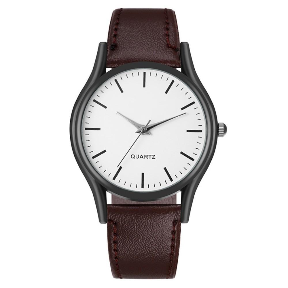 Leather Strap Quartz Watch Minimalist Classic Wristwatches Elegant Couples Watch  for Men