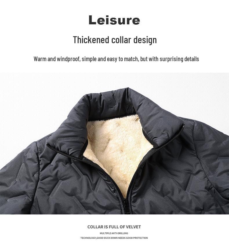 Men's Winter Cotton Jacket with Velvet Lining - Thick, Warm Lambswool Parka