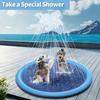 Portable Dog Pool for Outdoor Fun with Built- Sprinkler System, Durable Plastic for Backyard Summer Cooling, Sprinkler Built