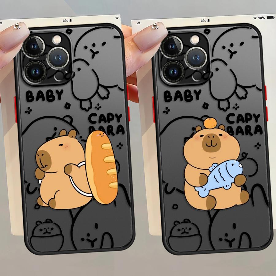 Cute Capybara Case for iPhone 17 Pro Max 11 XS XR 13 Mini 7 8 SE 15 14 Air 16 Plus 12 Funda Back Phone Cover