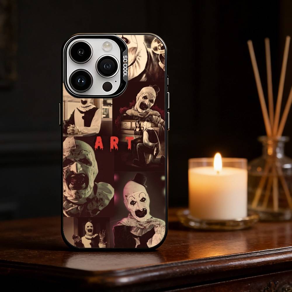 Art the Clown horror T-Terrifier Phone Case Color Silver Shell For IPhone 17 16 15 14 13 12 11 Pro Max Plus