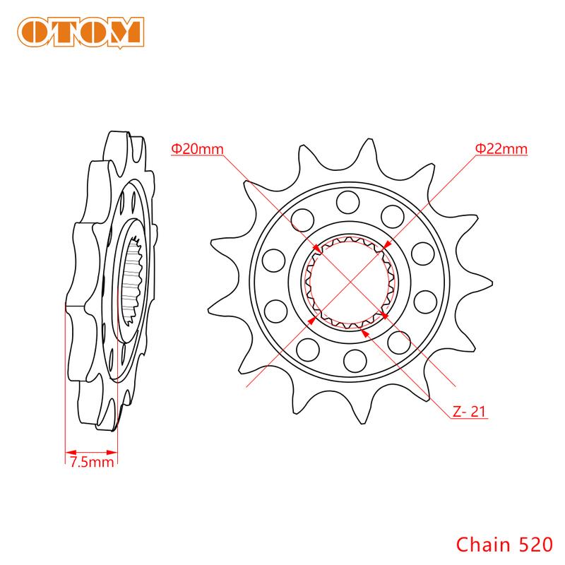 OTOM 520 Chain 13T Front Engine Sprocket Motorcycle Accessories Exclusive Forged Lightweight Design Gear For HONDA CR125 CRF250R