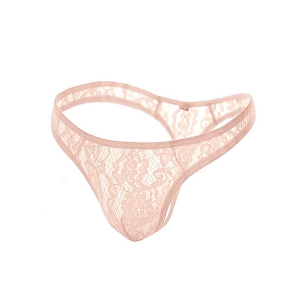 Underpants Men Lace Hollow Thongs Thin Mesh Male Briefs Men's Sheer Lace Panties Summer