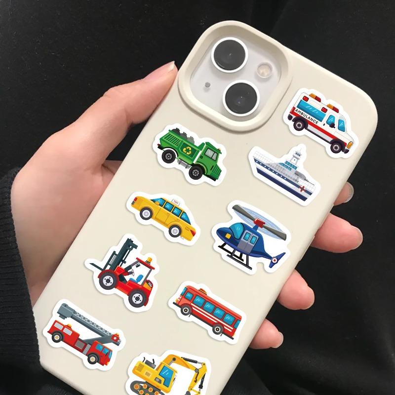 500 Pieces Per Roll Cartoon Truck Vehicle Children's Toy Rolls of Stickers Waterproof Decorative Luggage Box Stickers