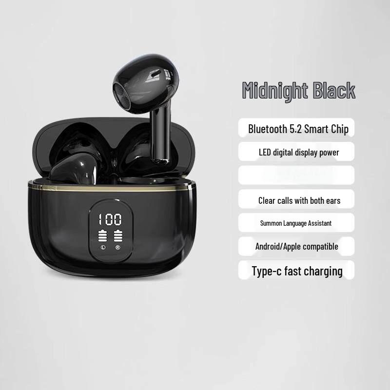 Authentic True Wireless Bluetooth Earbuds 2026: New Model with Digital Display, Noise Cancellation, High-Fidelity Sound, and Extended Battery Life
