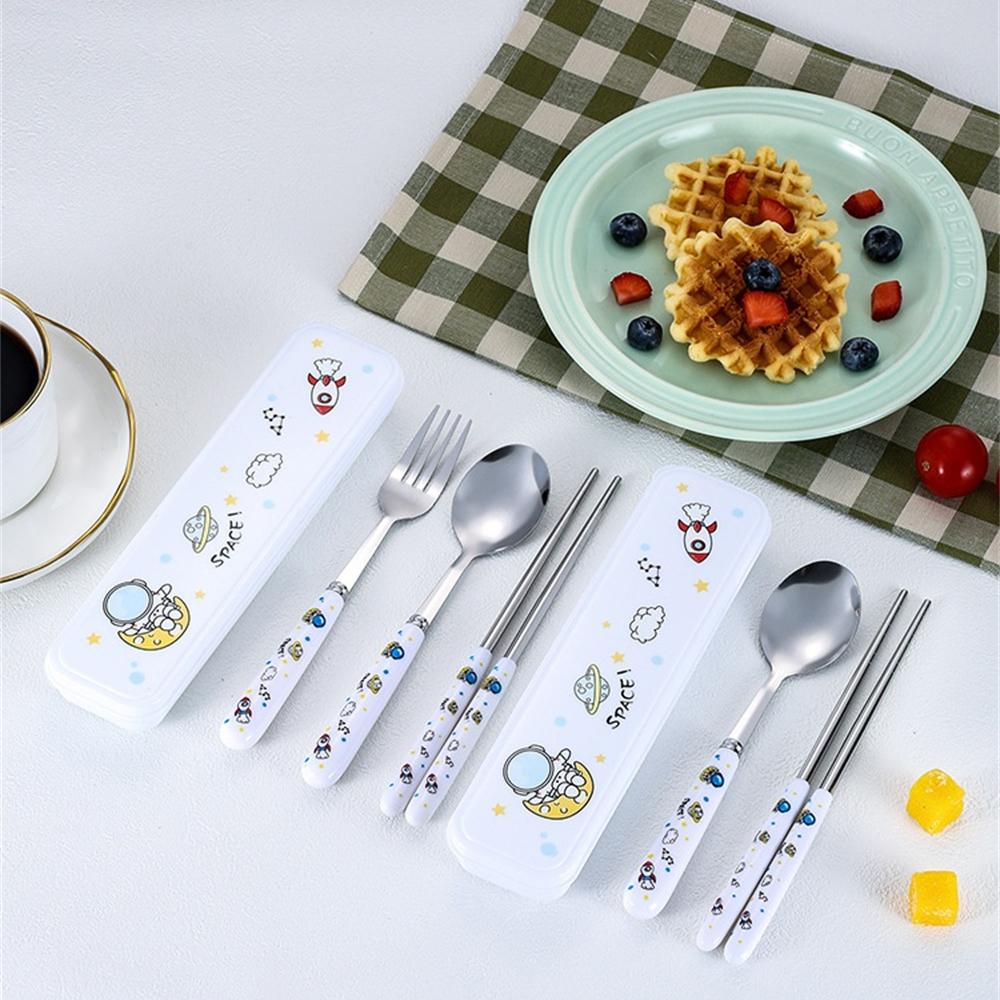 /set Portable Stainless Steel Tableware fold knife utensil spoon set Spoon Fork Knife Dinnerware Camping Cooking flatware