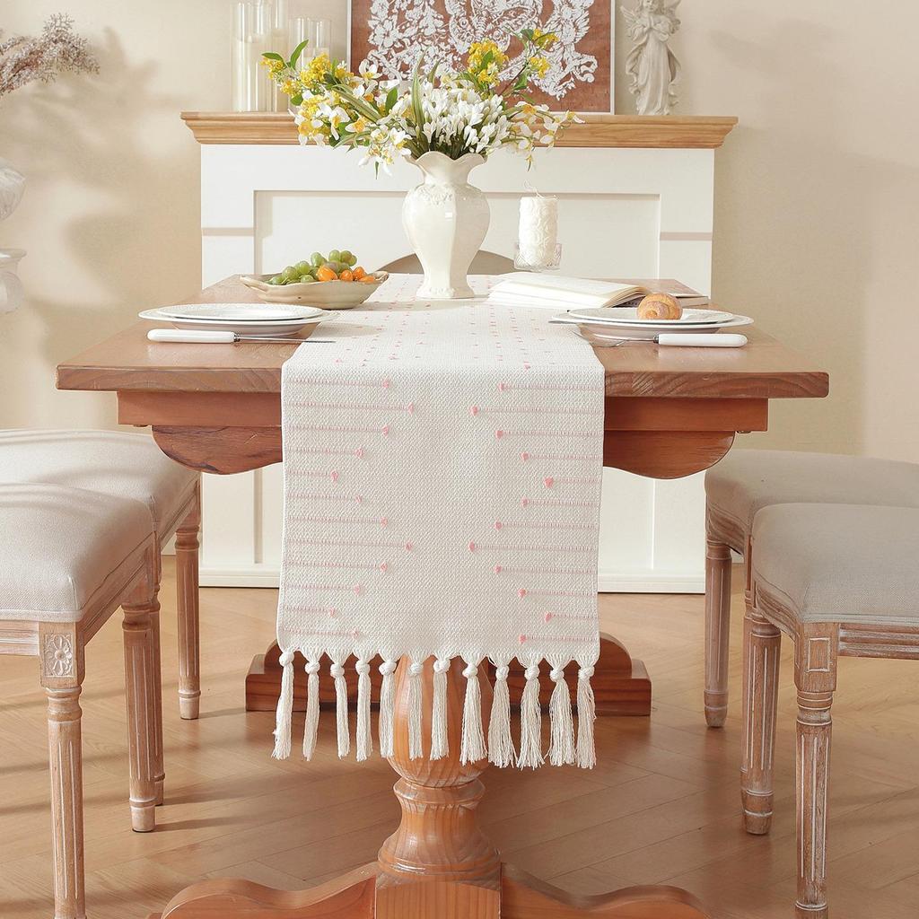 American Luxury Tassel Table Runner and Tea Mat Cover