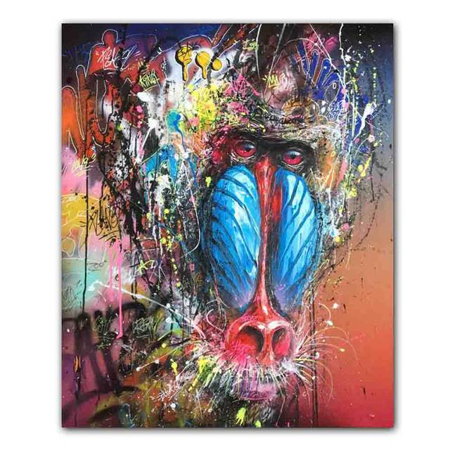 Nordic Street Graffiti Art Animal Canvas Abstract Rabbit Koala Tiger Orangutan Poster Office Living Room Home Decoration Mural No Frame