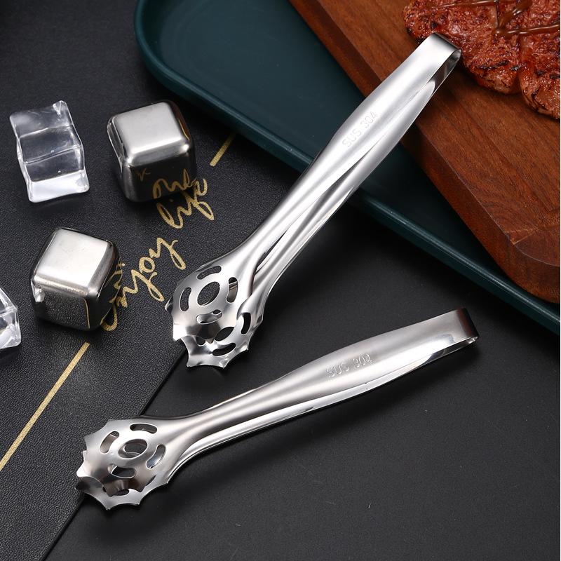 304 Stainless Steel Non-Slip Mini Ice & Sugar Cube Tongs