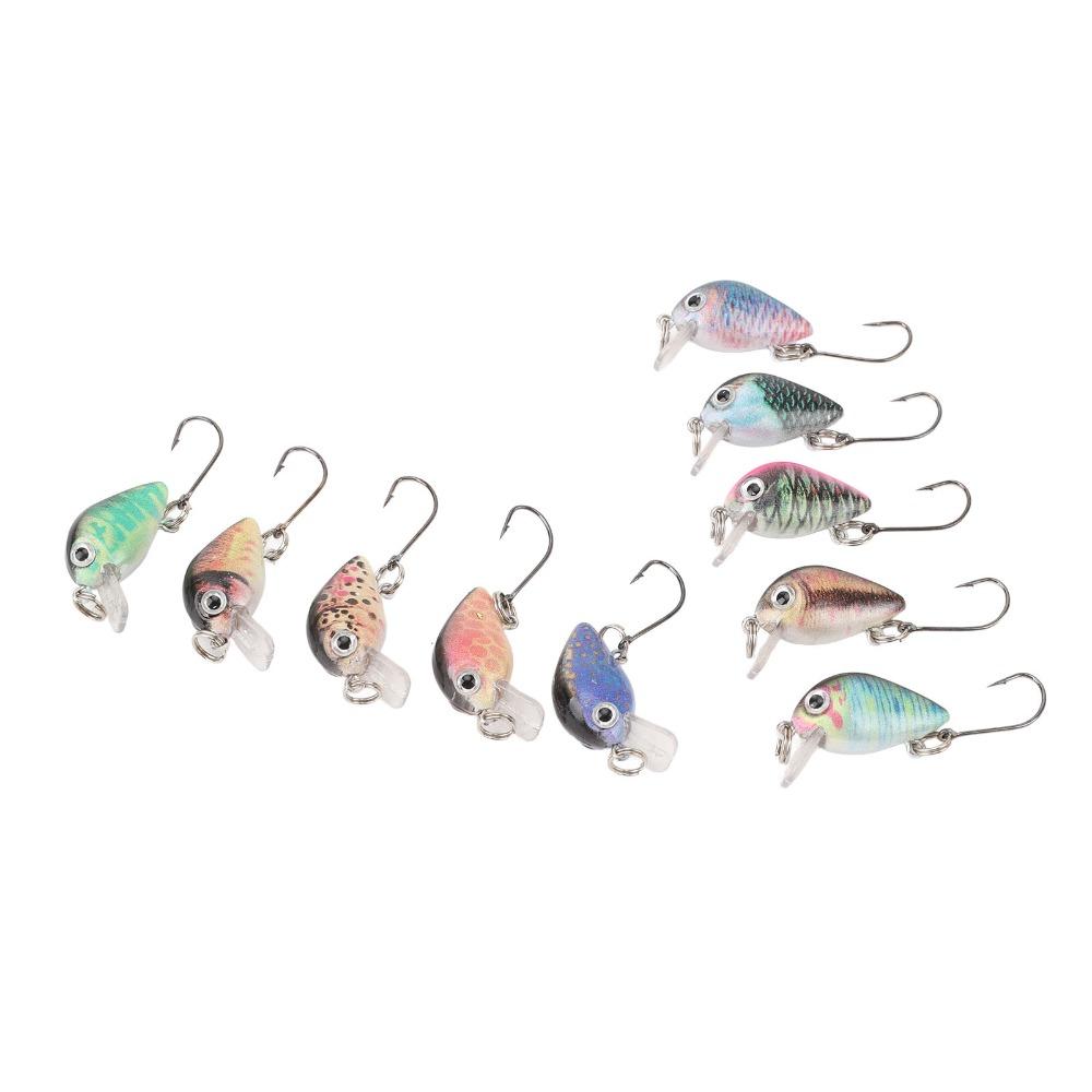 10PCS Built-in Rattle Hard Baits 3cm 1.5g Swimbait Lures Durable Crankbait Lures Saltwater Fishing