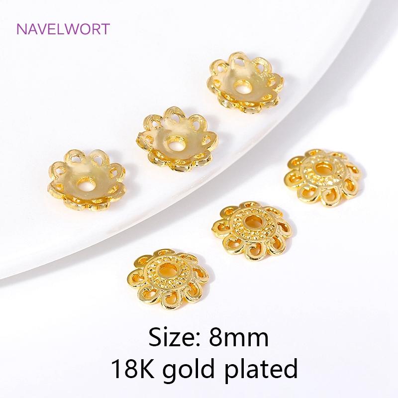 

Brass 8mm Flower Bead Caps Jewellery Making Supplies Hollow Bead Caps DIY Bracelet Handmade Crafts DIY Accessories Wholesale 20 pieces