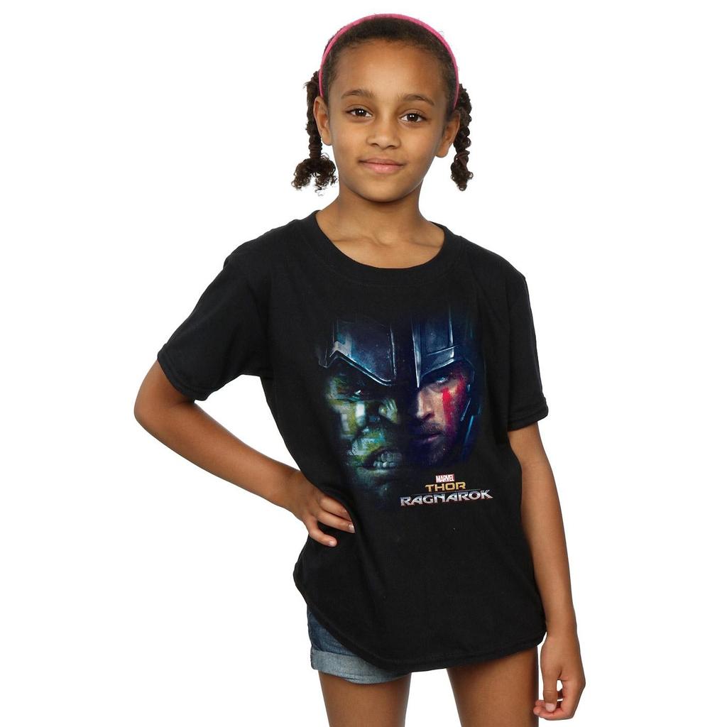 Marvel Girls Thor Ragnarok Hulk Split Face Cotton T-Shirt