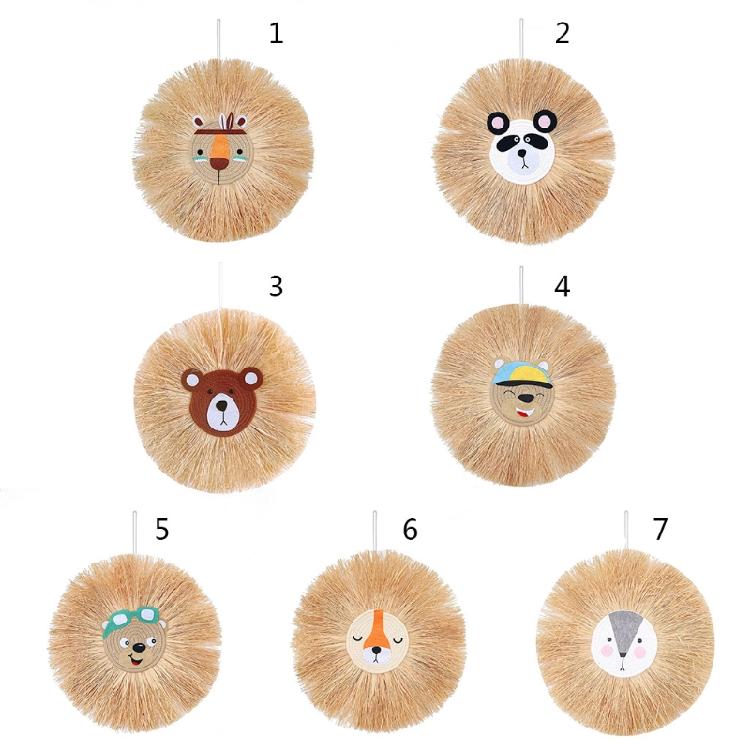 Cartoon Woven Wall Hanging Handmade Raffia Home Children Room Decor Bohemian