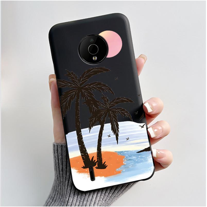 

Casing For Nokia C200 Case For NokiaC200 Phone Case Back Cover Silicone Soft Black TPU Aesthetic Cute Cat Astronaut Bumper Shell Nokia C200