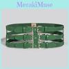 Wide Punk Female Waist Belt With Adjustable Length For Party And Wear Daily