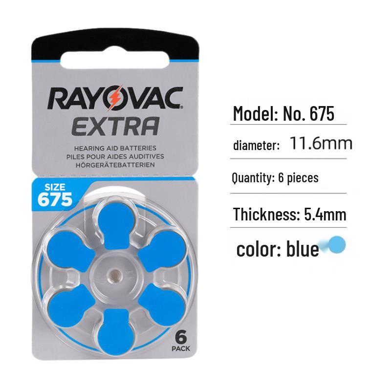 Rayovac A675 Hearing Aid Batteries - Authentic PR44 Button Cell 1.45V (UK Imported)