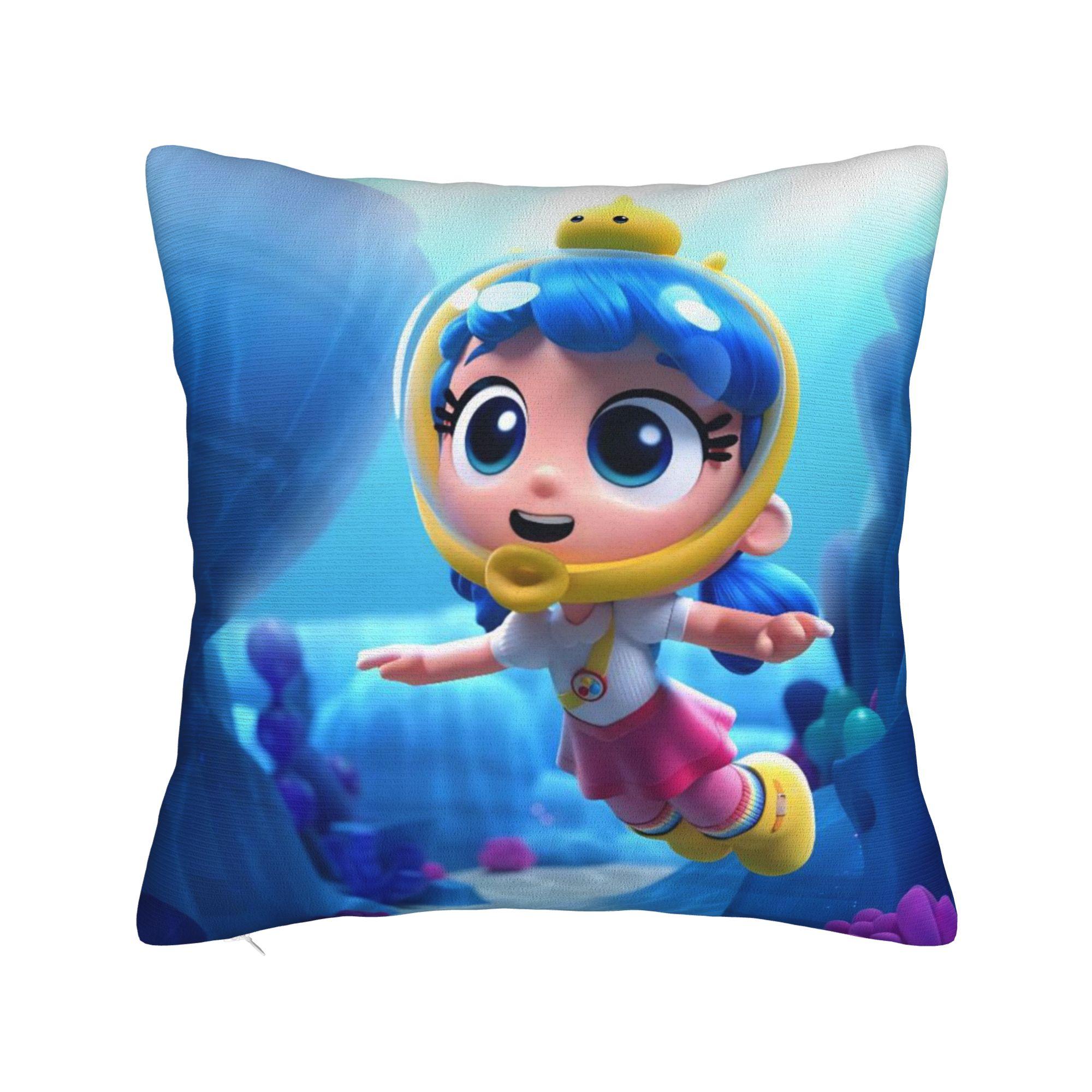 Echte Regenboog Koninkrijken Cartoon Kussensloop Polyester Kussenhoes Decor Zee Kussensloophoes Auto Vierkant 18' 45x45cm