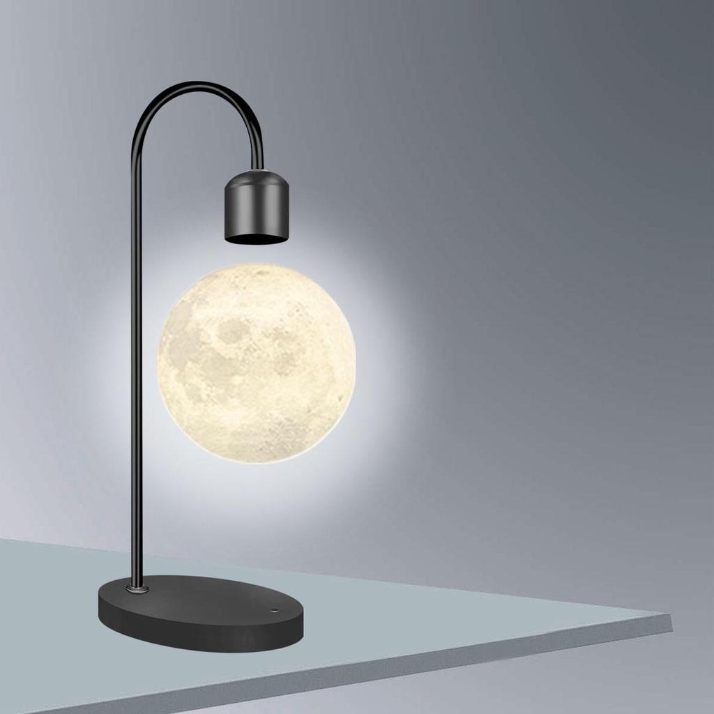 3D Printed Moon Lamp with Magnetic Levitation - Night Light & Eye Protection