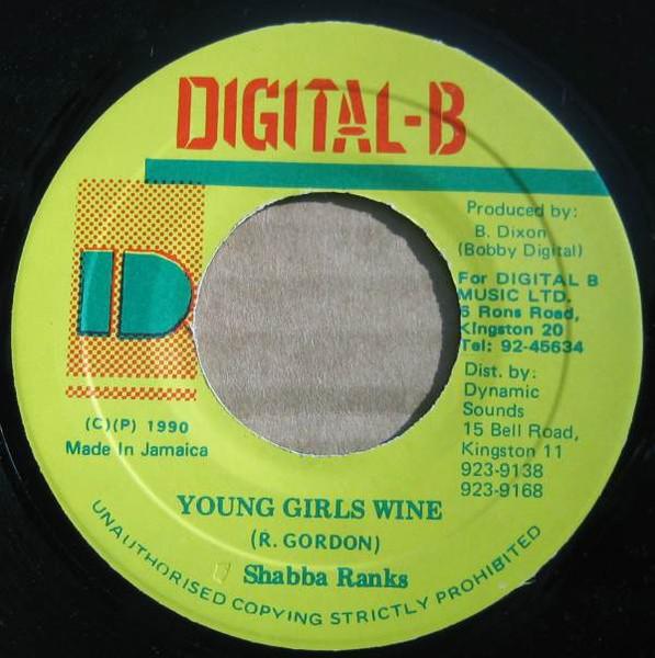 

7inch Record SHABBA RANKS - Young Girls Wine NONE Digital-B 1990 Jamaica Reggae, Ska & Dub Used