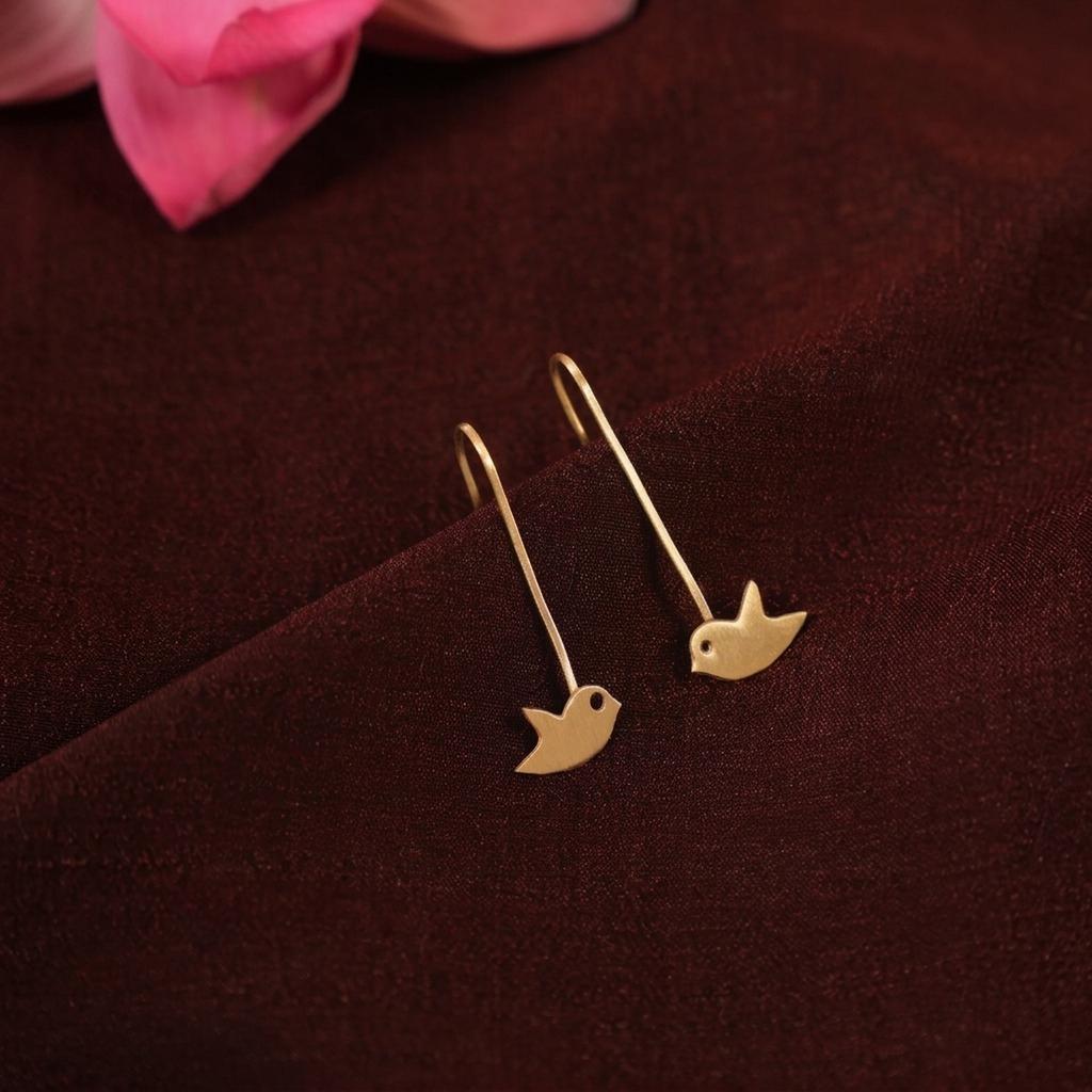 Alma Songbird Handmade Brass Earrings