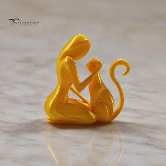 3D Printed Sculpture Sculpture, One-Piece Molding Desktop Figure, Abstract Minimalist Woman Cat Art Ornament for Home Decor Gift Stable