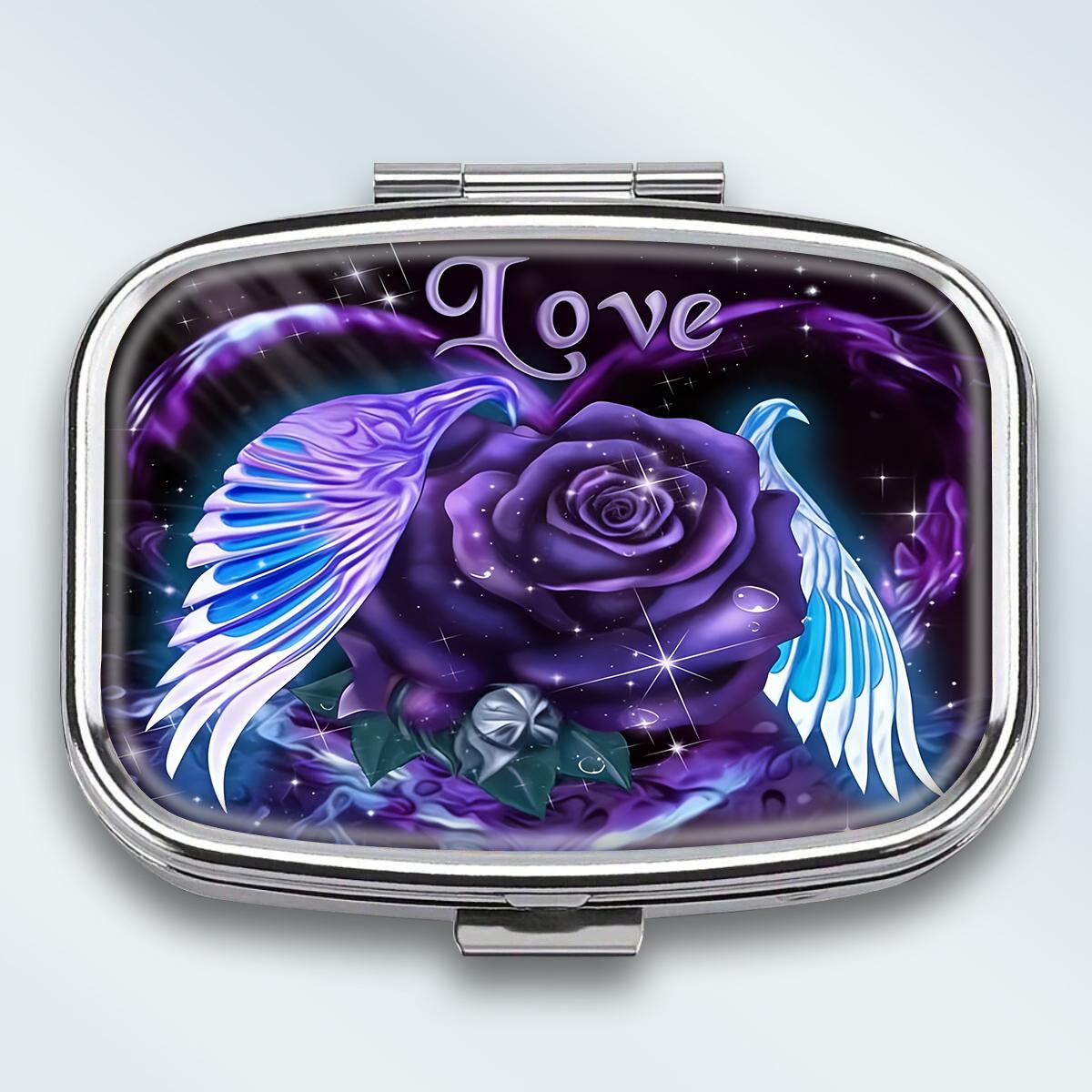 

Portable Pill Box with 2 Compartments, Mini Metal Medicine Organizer Case, Cute Printed Pill Container for Vitamins, Pills, Jewelry, Travel, Daily Use різнокольоровий