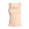 Women Thermal Vest Round Neck Sleeveless Thick Fleece Lining Bottom Vest Solid Color High-Elastic Fit Thermal Tops